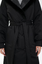 Genuine Mink Fur Real Python Leather Trim Coat - SJB-DIAMOND ELITES
