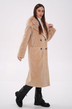 Genuine Lama Fur Virgin Wool Coat - SJB-DIAMOND ELITES