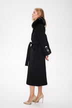 Derby Genuine Polar Fox Textured Cashmere Wool Coat - SJB-DIAMOND ELITES