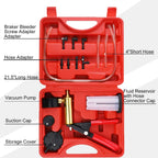 Hand Held Vacuum Pressure Pump Tester Set Brake Fluid Bleeder Bleeding Kit + Box Pi-Mart