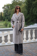 Classic Wool Blend Coat in Grey - SJB-DIAMOND ELITES