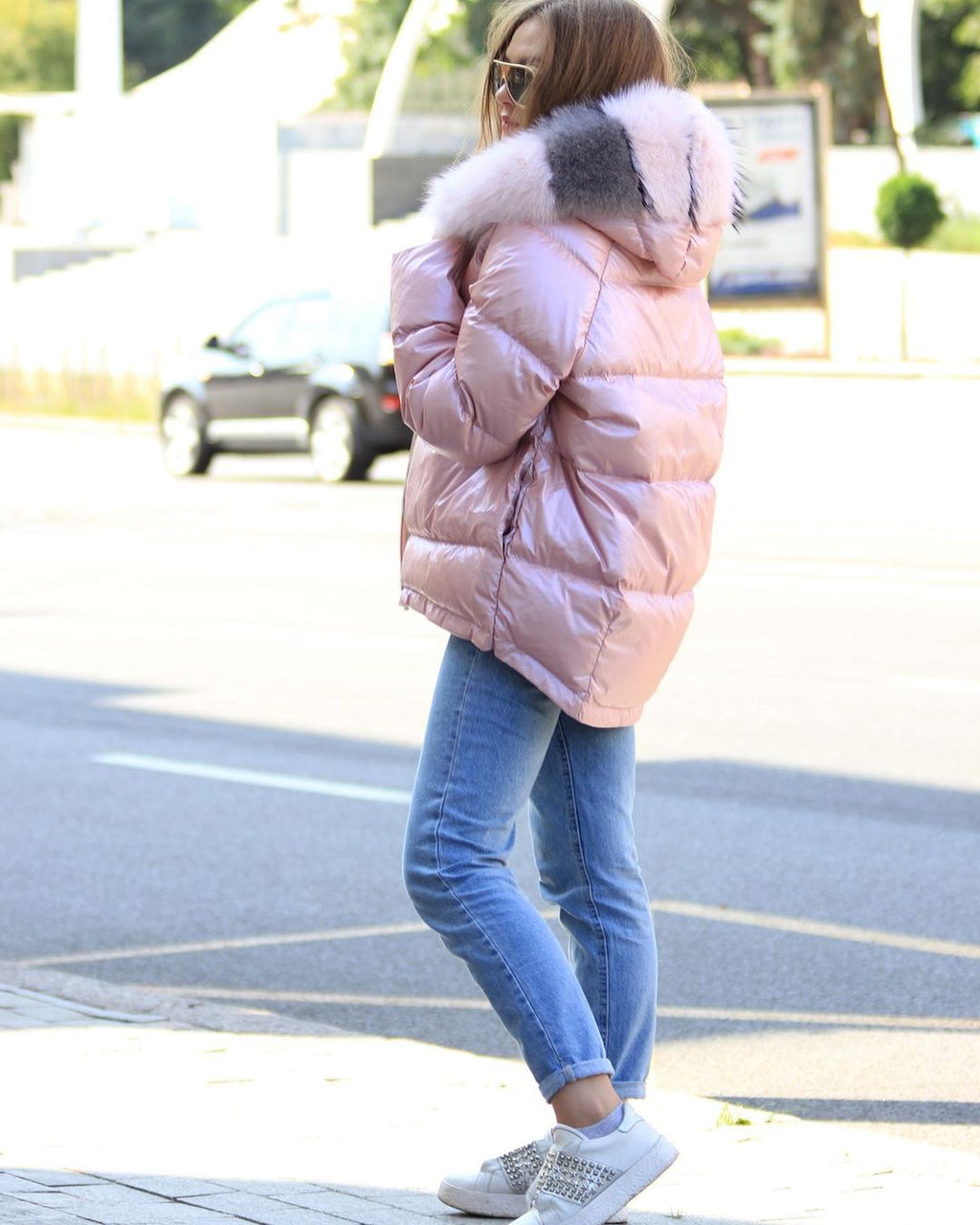 ⇆ Nicole Genuine Polar Fox Reversible Down Coat - SJB-DIAMOND ELITES