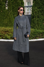 Alpaca Wool Blend Coat in Soft Grey - SJB-DIAMOND ELITES
