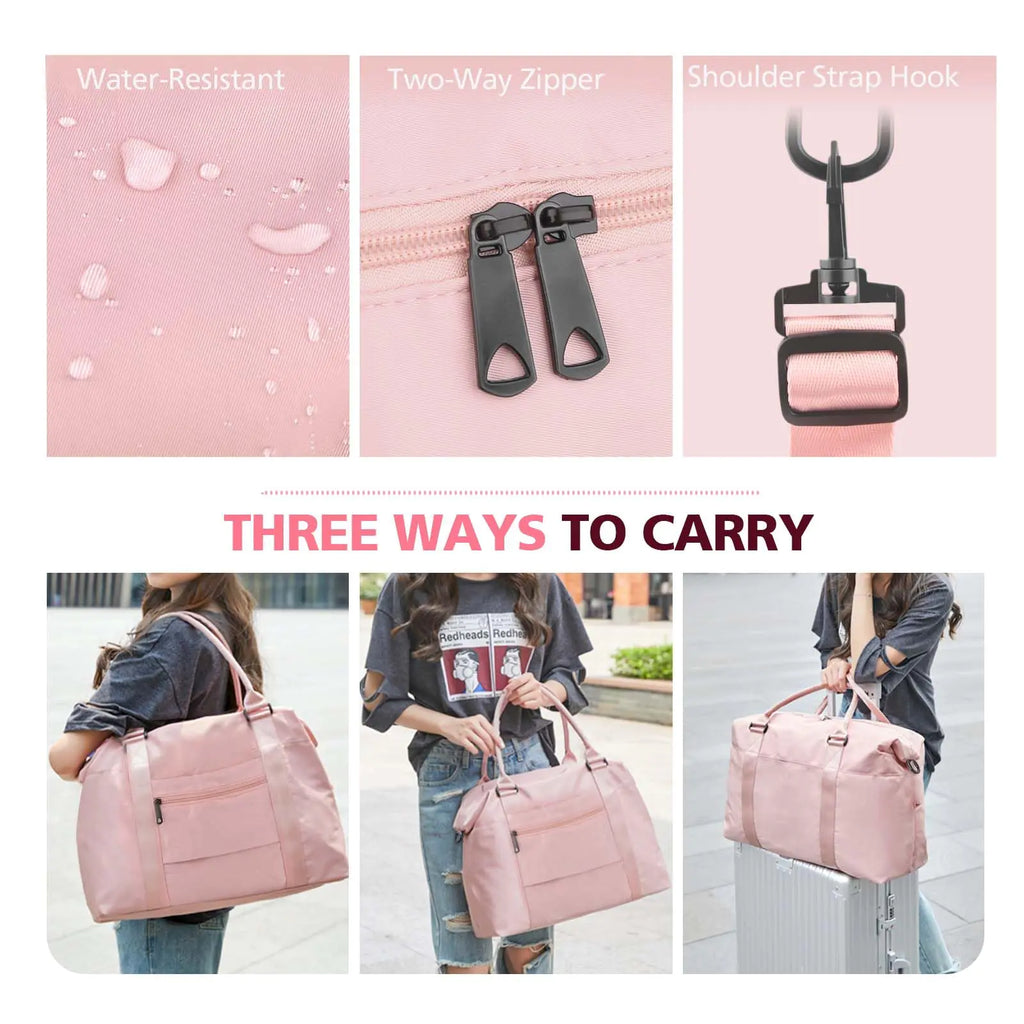 Coral Pink Waterproof Travel Duffle Pi-Mart