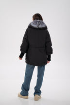 Genuine Silver Fox Down Fill Coat - SJB-DIAMOND ELITES