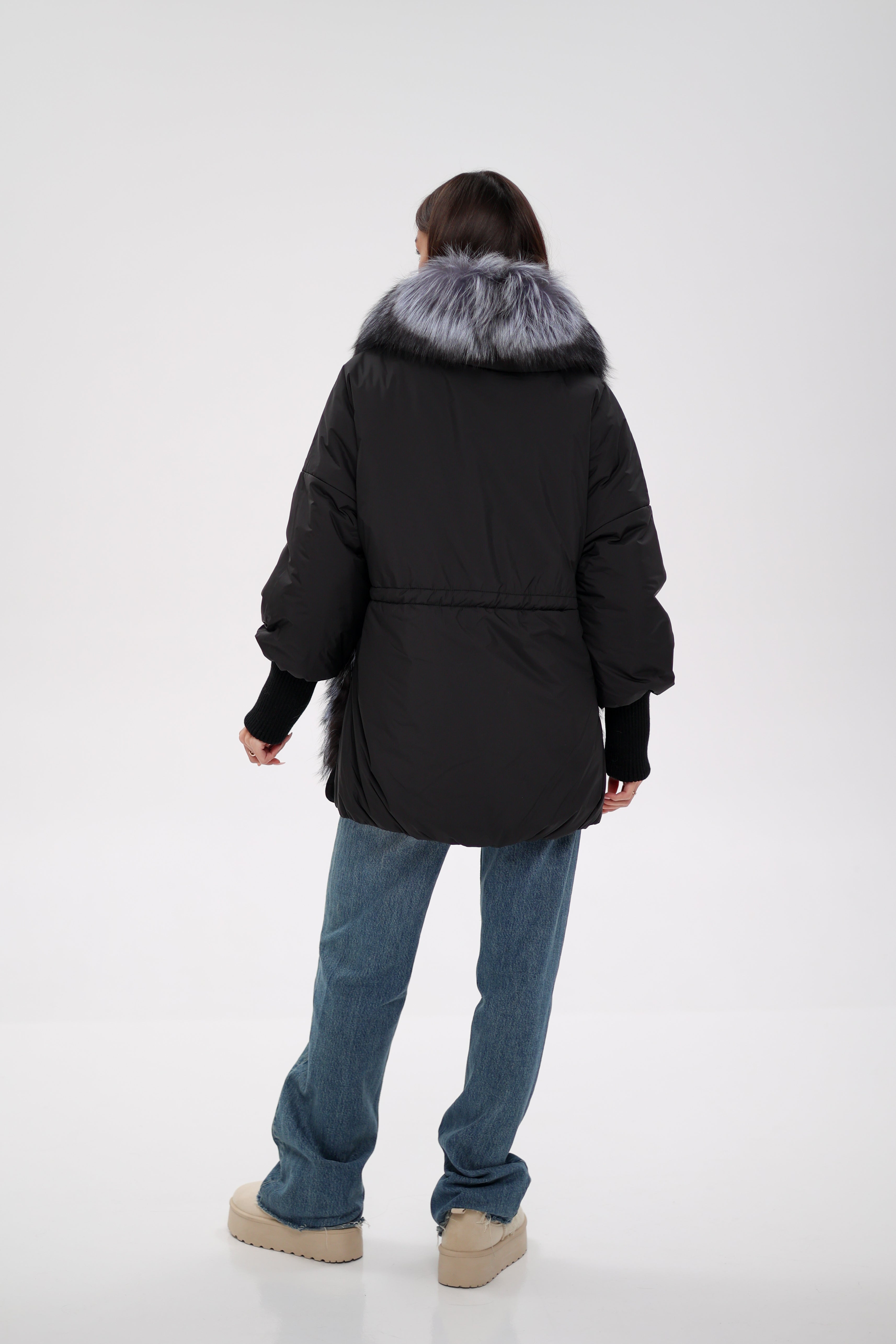 Genuine Silver Fox Down Fill Coat - SJB-DIAMOND ELITES