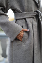 Classic Wool Blend Coat in Grey - SJB-DIAMOND ELITES