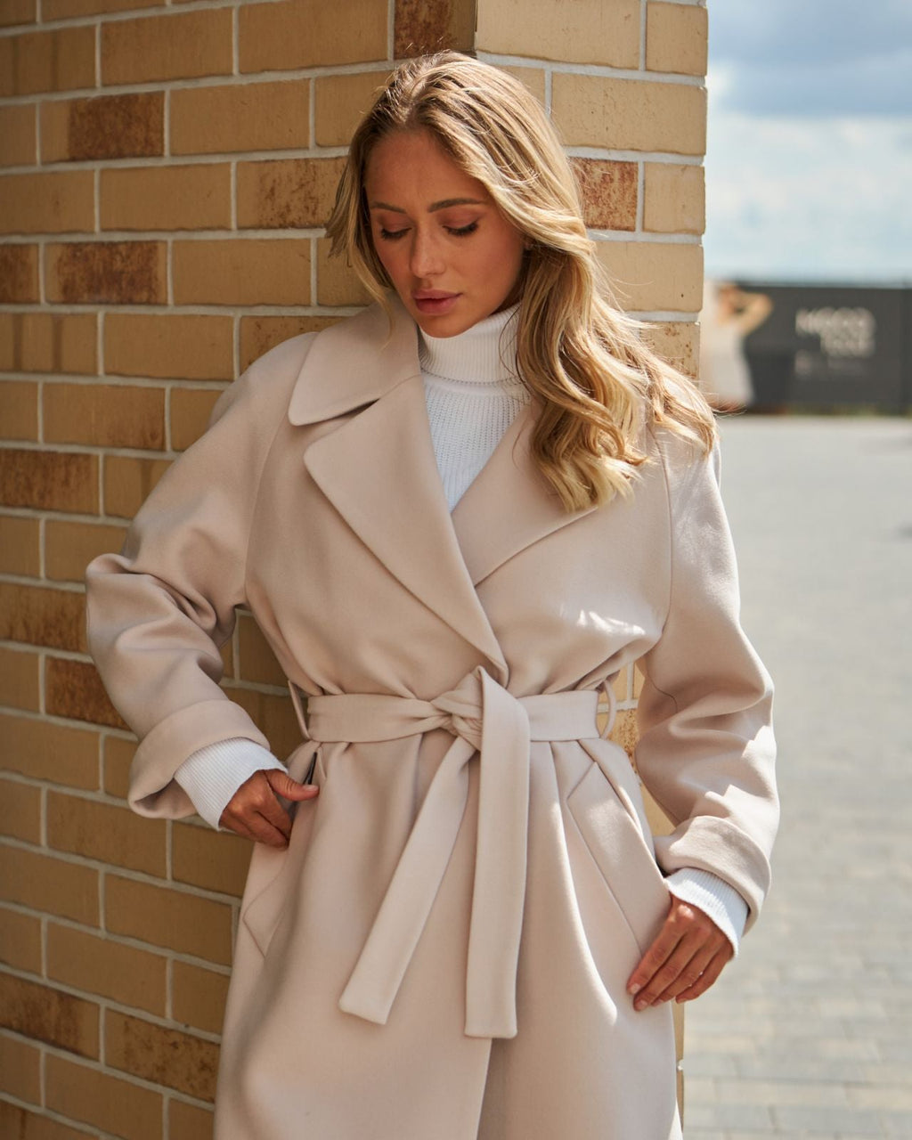 Adenur Classic Wool Blend Overcoat in Ivory - SJB-DIAMOND ELITES