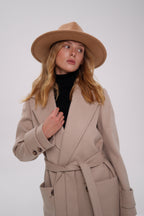 Eliza Classic Cashmere Wool Blend Overcoat in Nude - SJB-DIAMOND ELITES