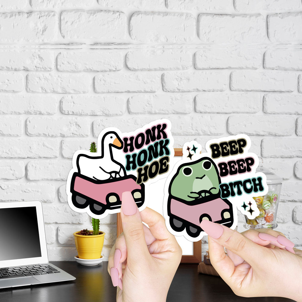 Funny Vinyl Sticker Pack Waterproof Decals For Water Bottle Laptop Journal Luggage Pack BandsCo Straps
