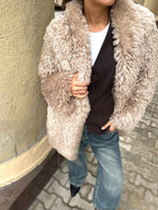 Faux Fur Coat with Leather Belt - SJB-DIAMOND ELITES