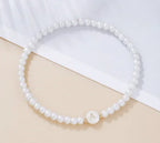 Dainty Faux Pearl Bead Initial Bracelet for Women Pi-Mart