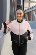 Black Cat on Pink Background Bomber Jacket - SJB-DIAMOND ELITES