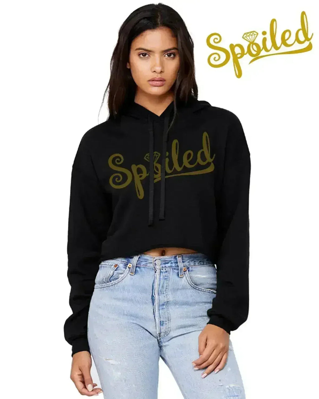 Spoiled Crop Top Hoodie - SJB-DIAMOND ELITES