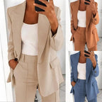 Solid Color Blazer Long Sleeve Pi-Mart