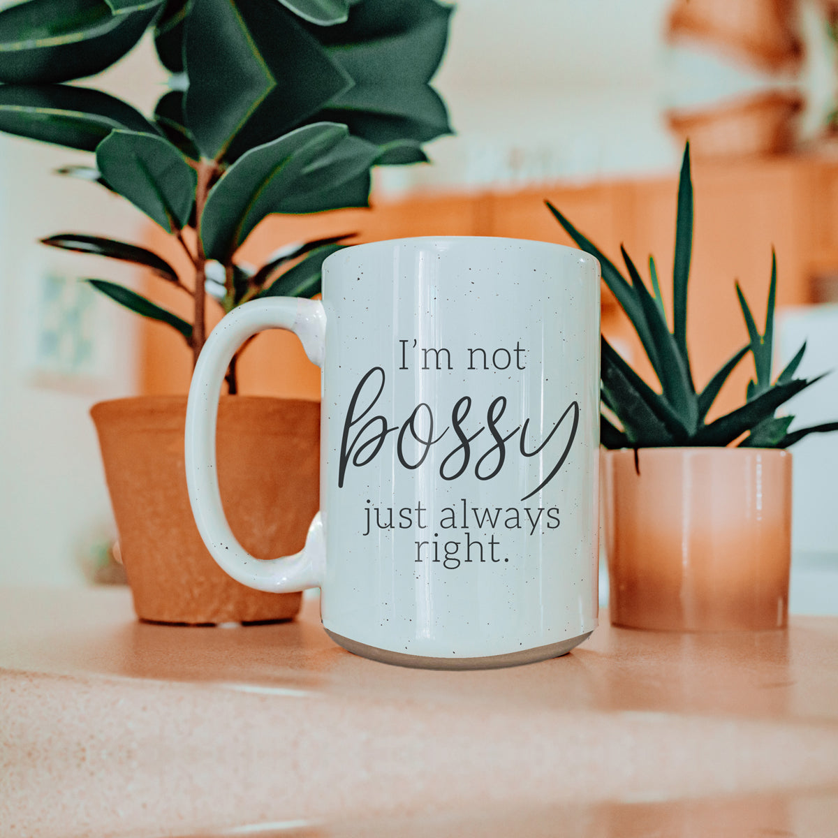 Funny 16oz Ceramic Mug I'm Not Bossy Just Always Right Coffee Gift BandsCo Straps