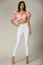 Square Neck Puff Sleeve Top – Elegant & Trendy for Every Occasion - SJB-DIAMOND ELITES