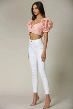 Square Neck Puff Sleeve Top – Elegant & Trendy for Every Occasion - SJB-DIAMOND ELITES
