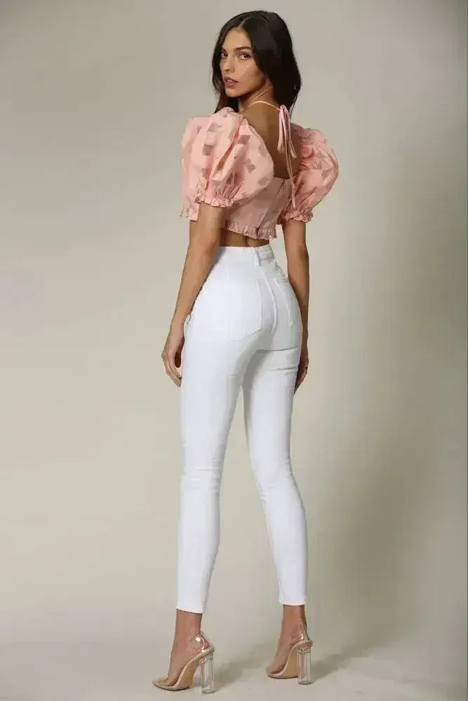 Square Neck Puff Sleeve Top – Elegant & Trendy for Every Occasion - SJB-DIAMOND ELITES