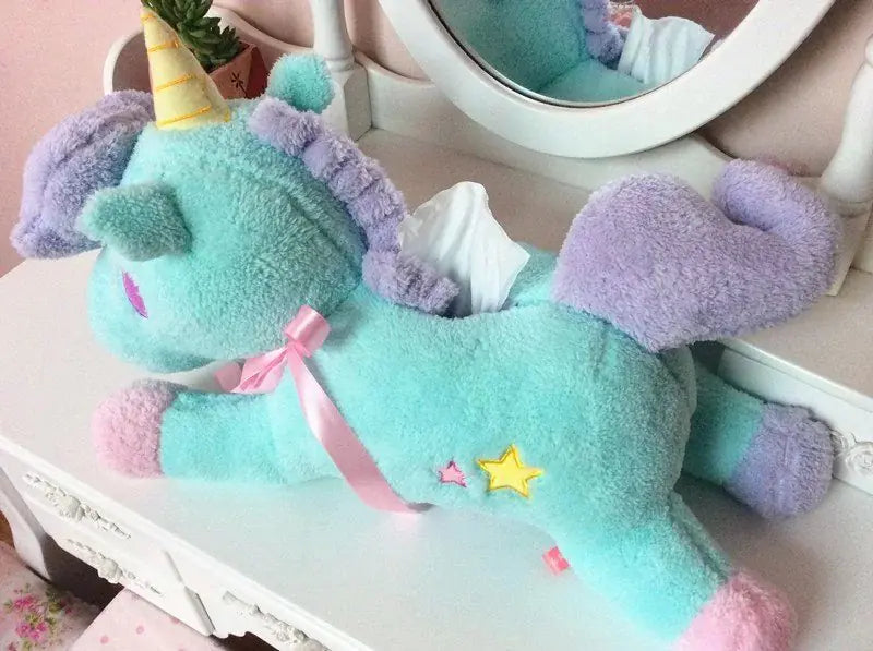 Plush Unicorn Tissue Box Cover Pi-Mart