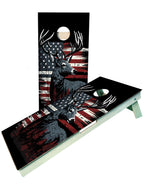 Hunting Buck/Deer American Flag Pro Cornhole Boards - SJB-DIAMOND ELITES
