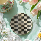 Spring Ceramic Coasters Set of 4 Courtly Check Designs Absorbent Drink Coasters for Table Protection BandsCo Straps
