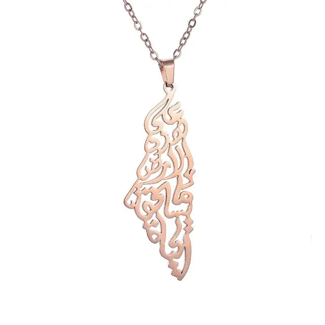 Stainless Steel Palestine Pendant Chain Necklaces