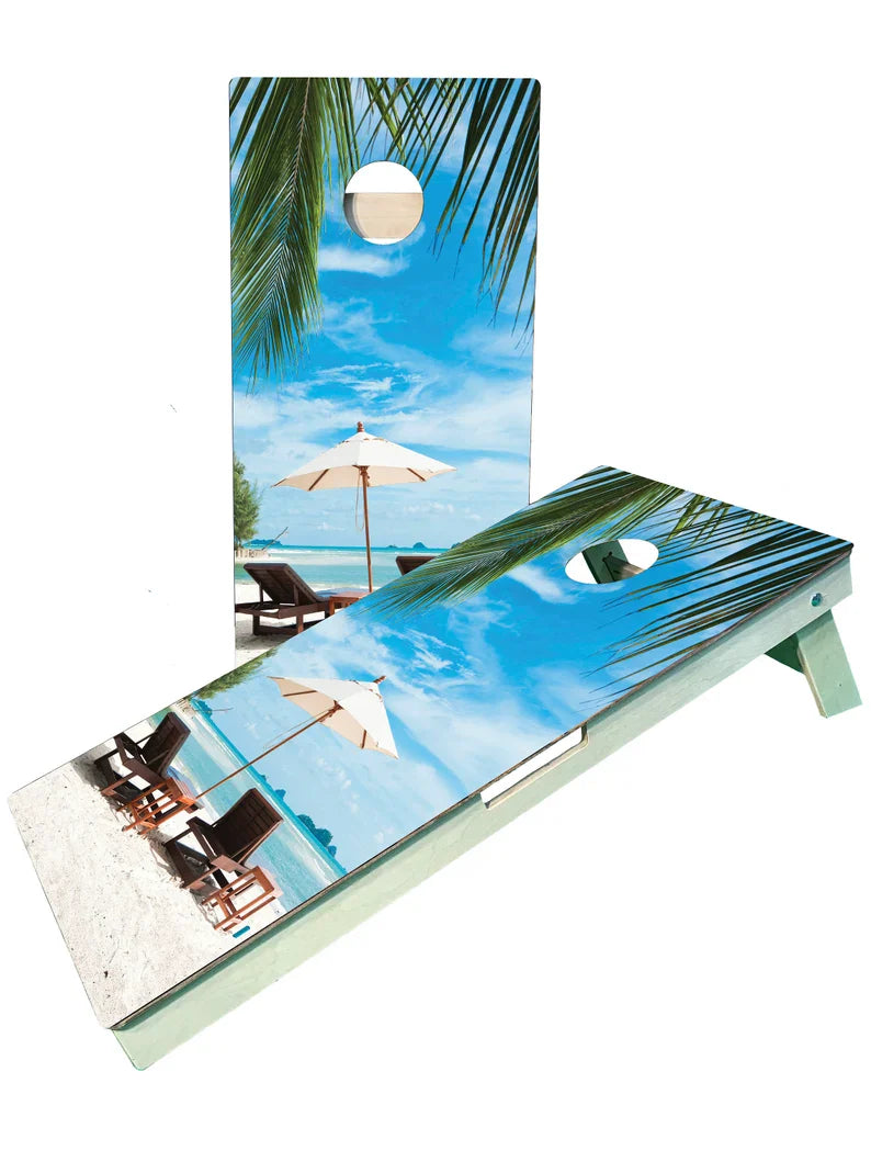 Beach Themed Cornhole set blastcornhole