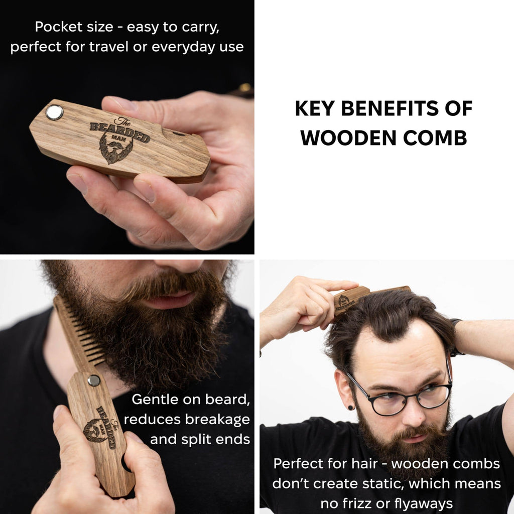 Wooden Beard Comb – Bearded Man - SJB-DIAMOND ELITES