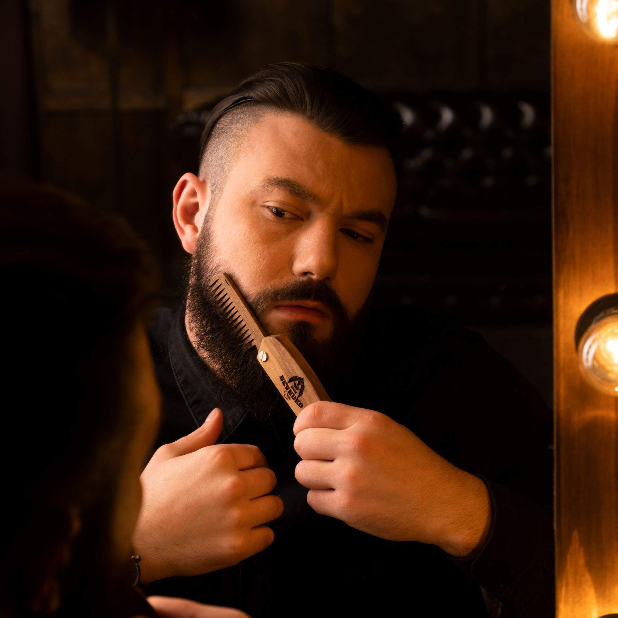 Wooden Beard Comb – Bearded Man - SJB-DIAMOND ELITES