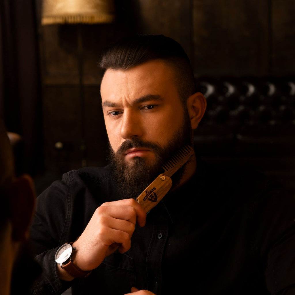 Wooden Beard Comb – Bearded Man - SJB-DIAMOND ELITES
