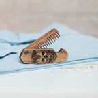 Wooden Beard Comb – Skull Design - SJB-DIAMOND ELITES
