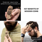 Wooden Beard Comb – Skull Design - SJB-DIAMOND ELITES