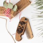 Wooden Beard Comb – Skull Design - SJB-DIAMOND ELITES