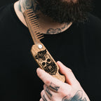 Wooden Beard Comb – Skull Design - SJB-DIAMOND ELITES