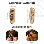 Wooden Beard Comb – Sugar Skull - SJB-DIAMOND ELITES