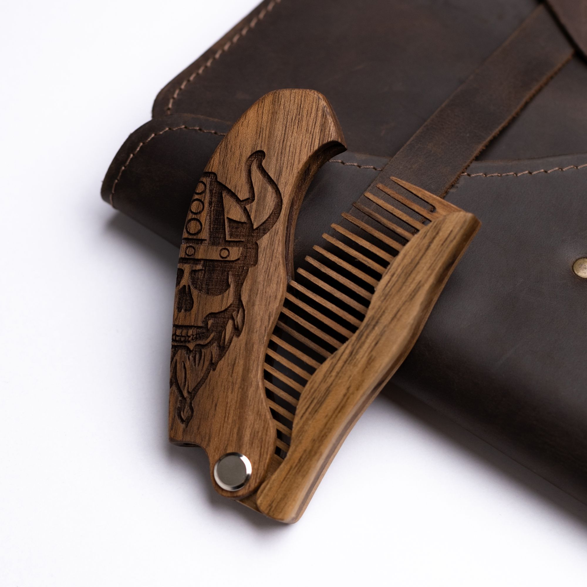 Wooden Beard Comb – Viking Design - SJB-DIAMOND ELITES