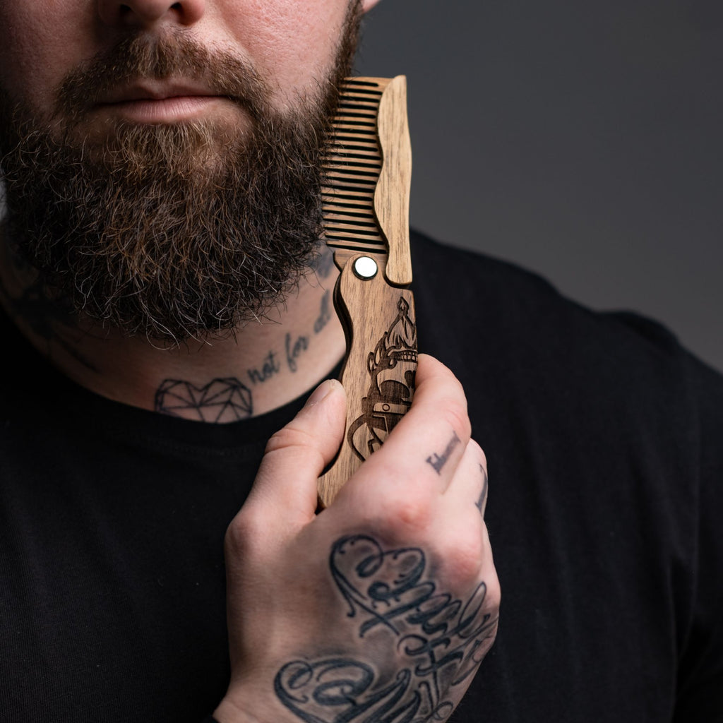 Wooden Beard Comb – Viking Design - SJB-DIAMOND ELITES