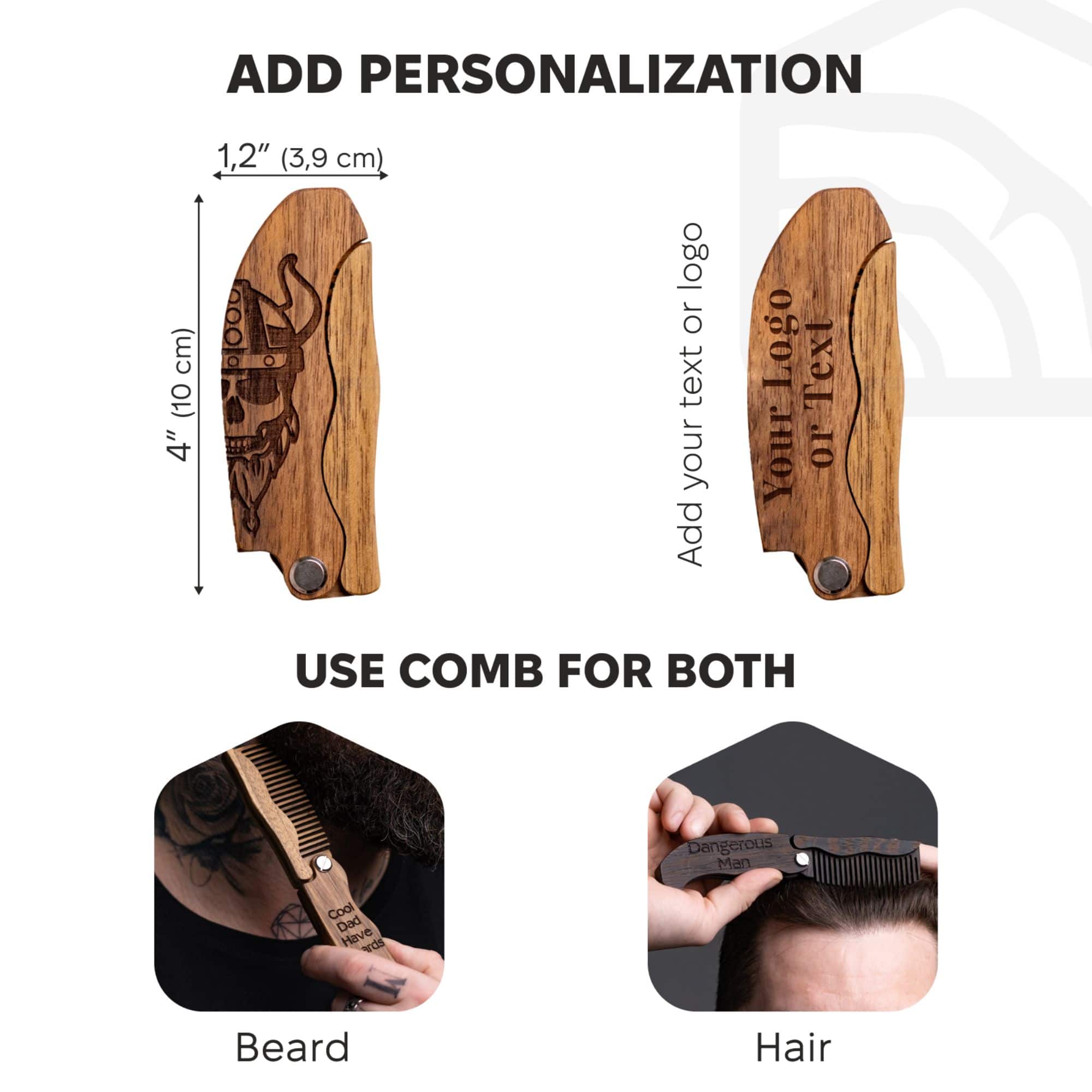 Wooden Beard Comb – Viking Design - SJB-DIAMOND ELITES