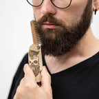 Wooden Beard Comb – Sugar Skull - SJB-DIAMOND ELITES