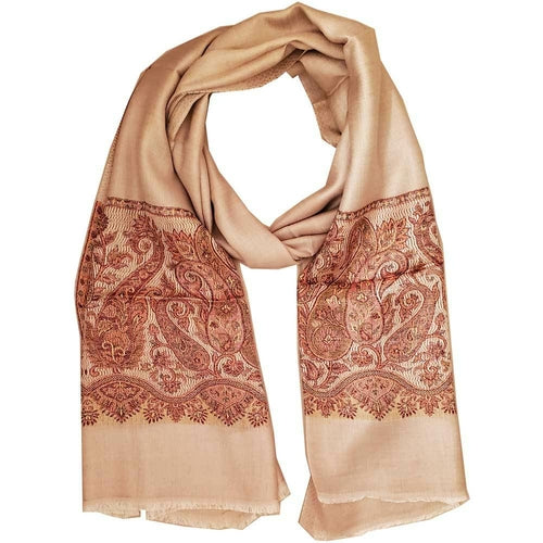 Reversible Faux Pashmina Paisley Silk Rayon Scarf 80in