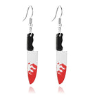 WCRAZYE Halloween Earrings Acrylic Skull Dangle Earrings for Women Halloween Pumpkin Earrings Spirit Earrings Cut Glitter Powder Cartoon Funny Earring Halloween Cosplay Jewelry (Silver Knife Earrings) Lootquake LLC