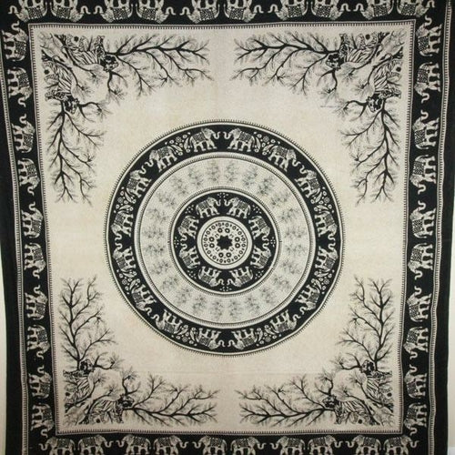 Tiger Elephant Mandala Tapestry Boho Wall Hanging Large