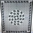 Black White Festival Elephant Mandala Tapestry Cotton