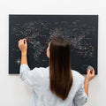 World Map on Canvas - Black - SJB-DIAMOND ELITES