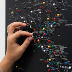World Map on Canvas - Black - SJB-DIAMOND ELITES