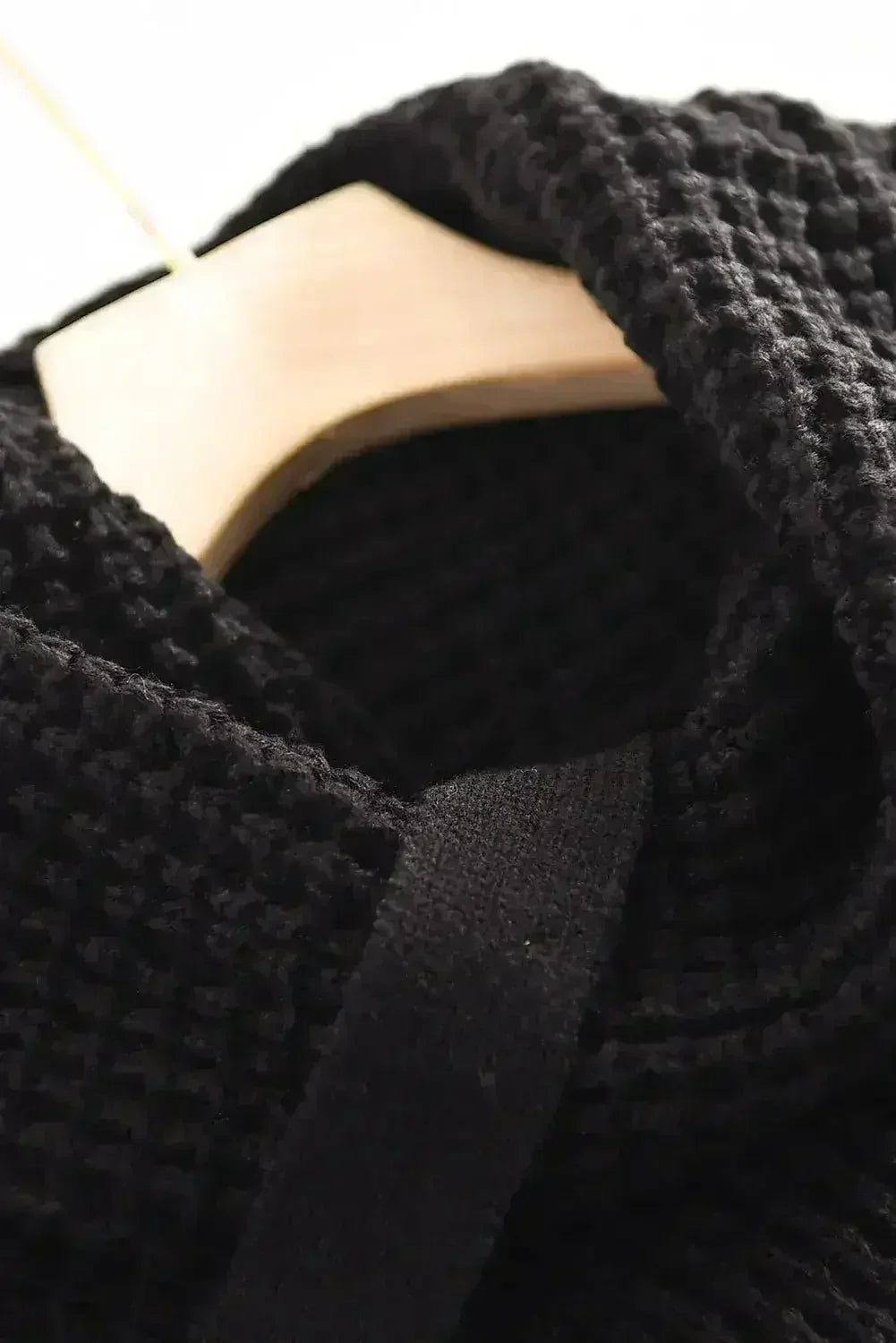 Black Buttoned Wrap Turtleneck Sweater - SJB-DIAMOND ELITES