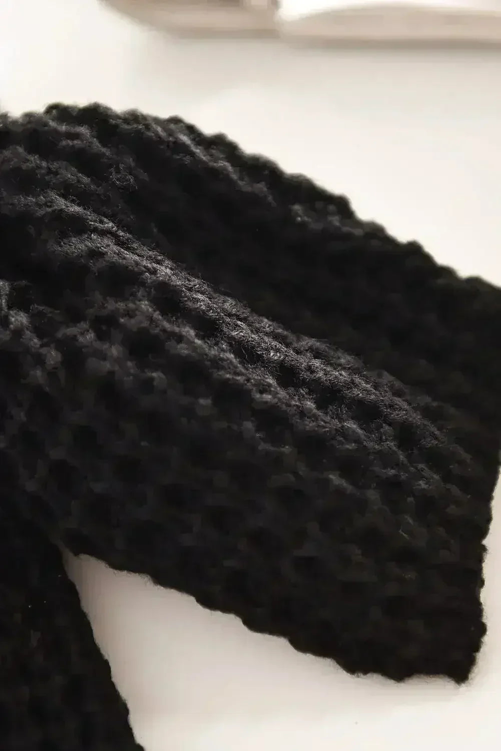 Black Buttoned Wrap Turtleneck Sweater - SJB-DIAMOND ELITES