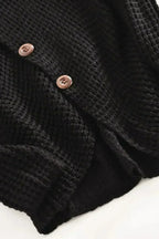 Black Buttoned Wrap Turtleneck Sweater - SJB-DIAMOND ELITES