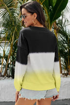 Black Color Block Tie Dye Pullover Sweatshirt - Femstylo - SJB-DIAMOND ELITES